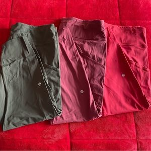 Bundle of 3 Pairs of Lululemon Fast & Free Leggings Size 18